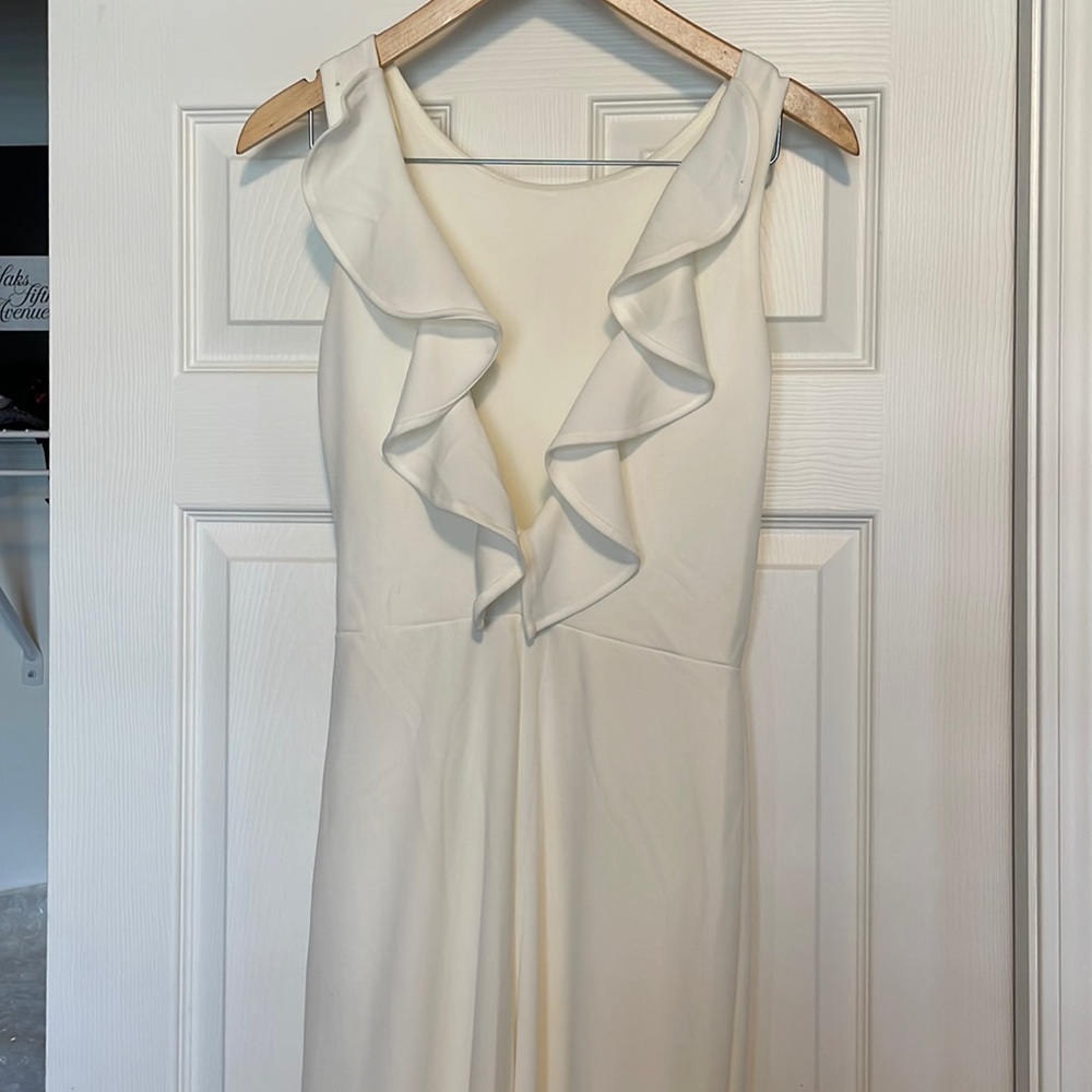 Lulu’s white wide leg jump suit size large